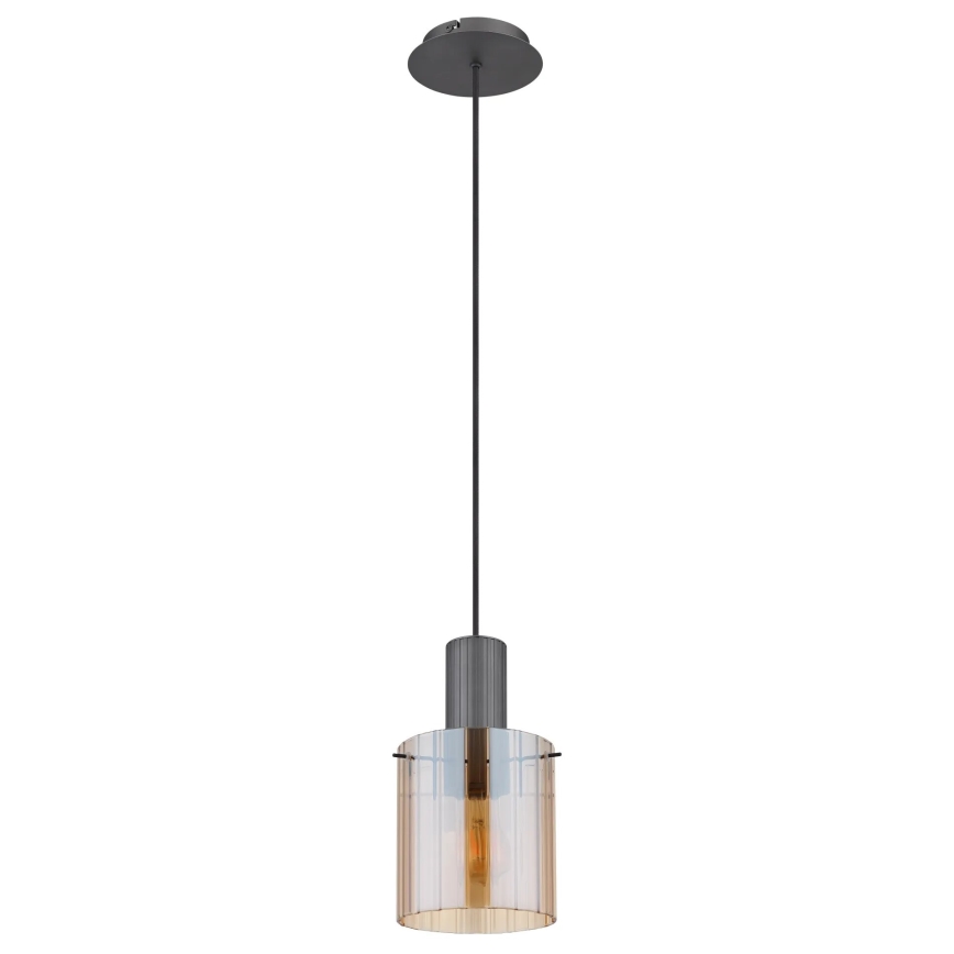 Globo - Hanglamp aan een koord 1xE27/40W/230V diameter 18 cm bruin