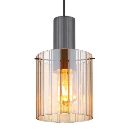 Globo - Hanglamp aan een koord 1xE27/40W/230V diameter 18 cm bruin