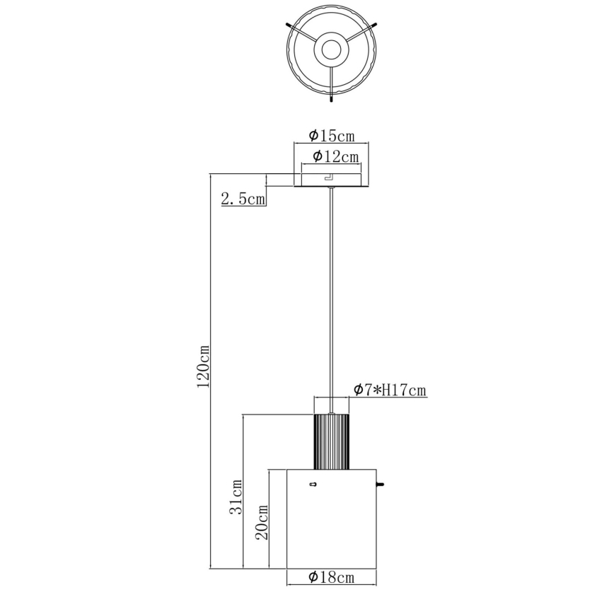 Globo - Hanglamp aan een koord 1xE27/40W/230V diameter 18 cm bruin