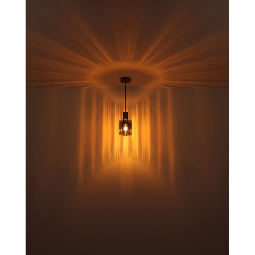 Globo - Hanglamp aan een koord 1xE27/40W/230V diameter 18 cm grijs