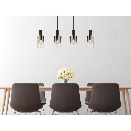 Globo - Hanglamp aan een koord 4xE27/40W/230V zwart