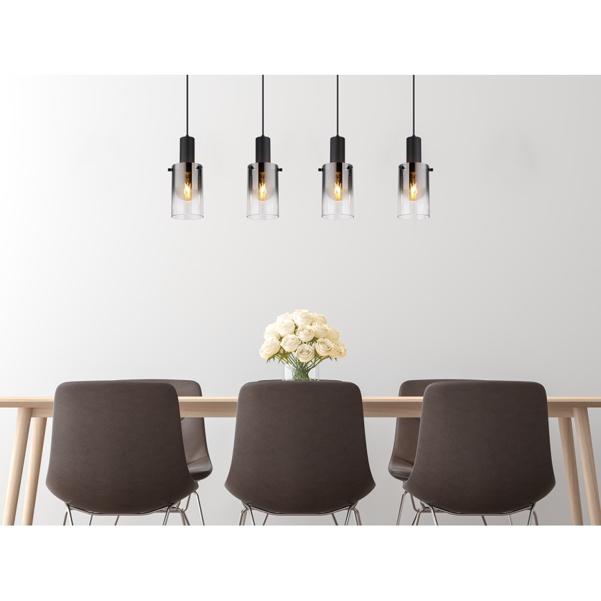 Globo - Hanglamp aan een koord 4xE27/40W/230V zwart