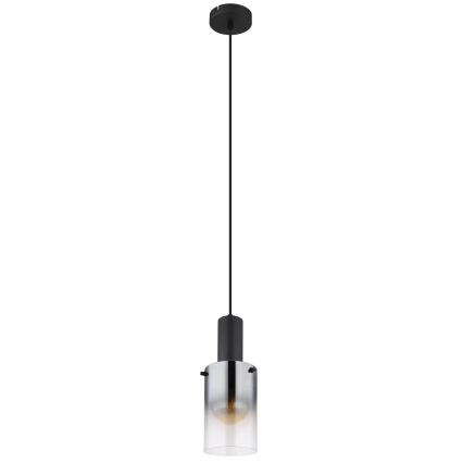 Globo - Hanglamp aan een koord 1xE27/40W/230V diameter 12,5 cm zwart