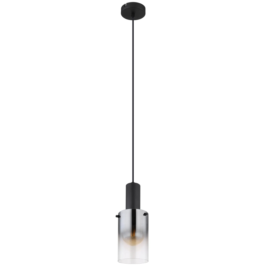 Globo - Hanglamp aan een koord 1xE27/40W/230V diameter 12,5 cm zwart