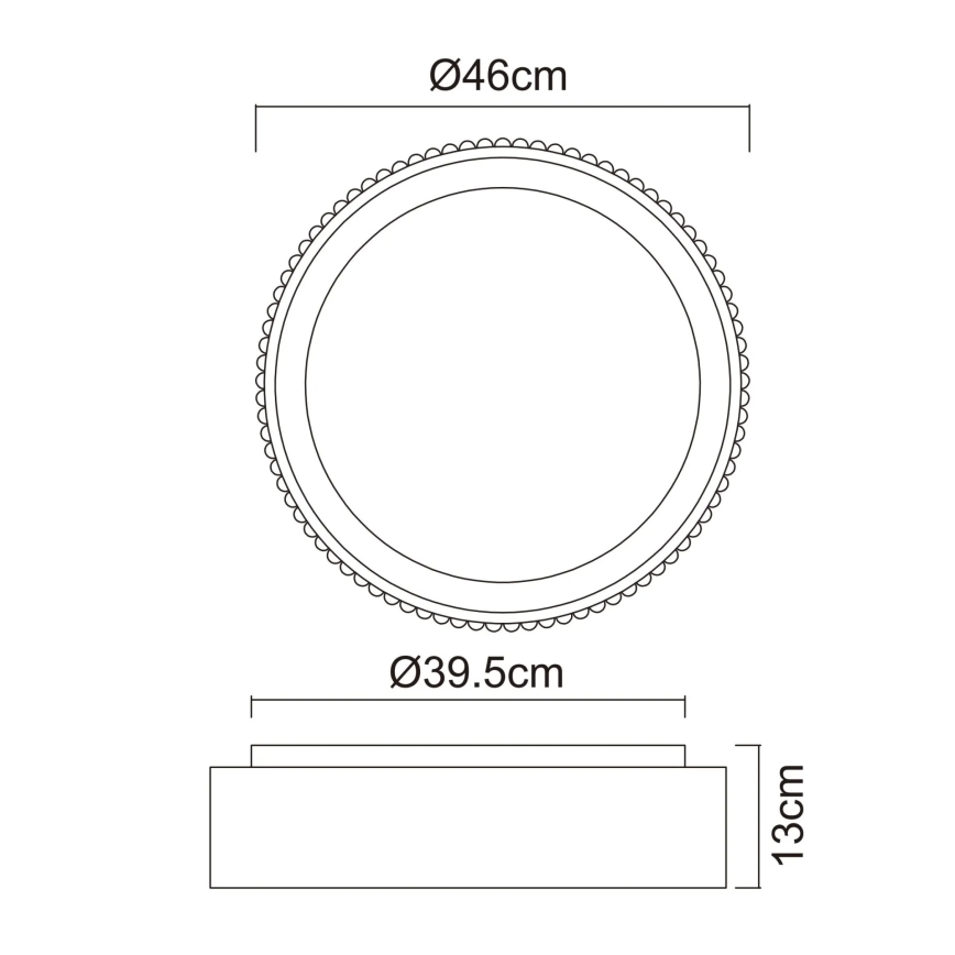 Globo - LED plafondlamp LED/45W/230V 2700/4000/6000K Ø46 cm zwart