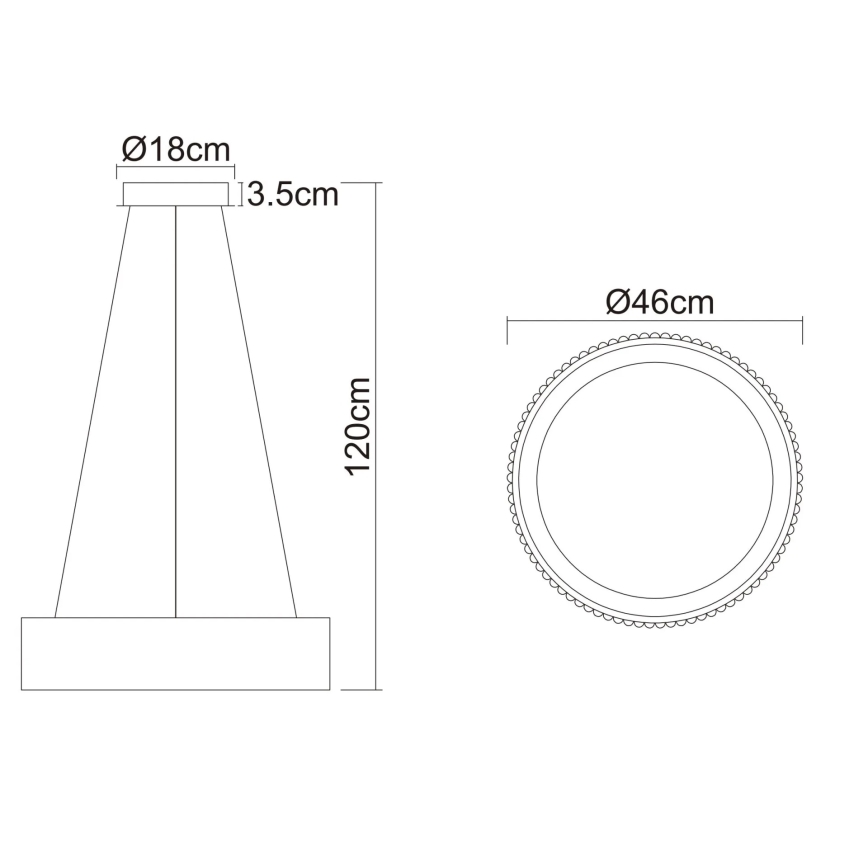 Globo - LED-hanglamp aan kabel LED/45W/230V 2700/4000/6000K Ø46 cm wit