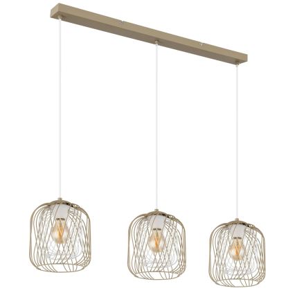 Globo - Hanglamp met kabel 3xE27/40W/230V beige/wit