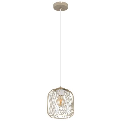 Globo - Hanglamp met snoer 1xE27/40W/230V Ø 18 cm beige/wit