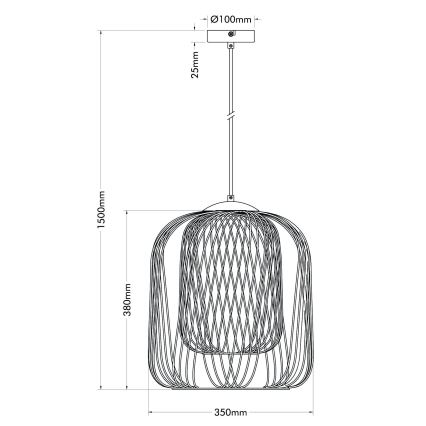 Globo - Hanglamp aan kabel 1xE27/40W/230V Ø 35 cm