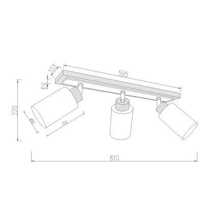 Globo - Plafondspot 3xE27/60W/230V eik/wit