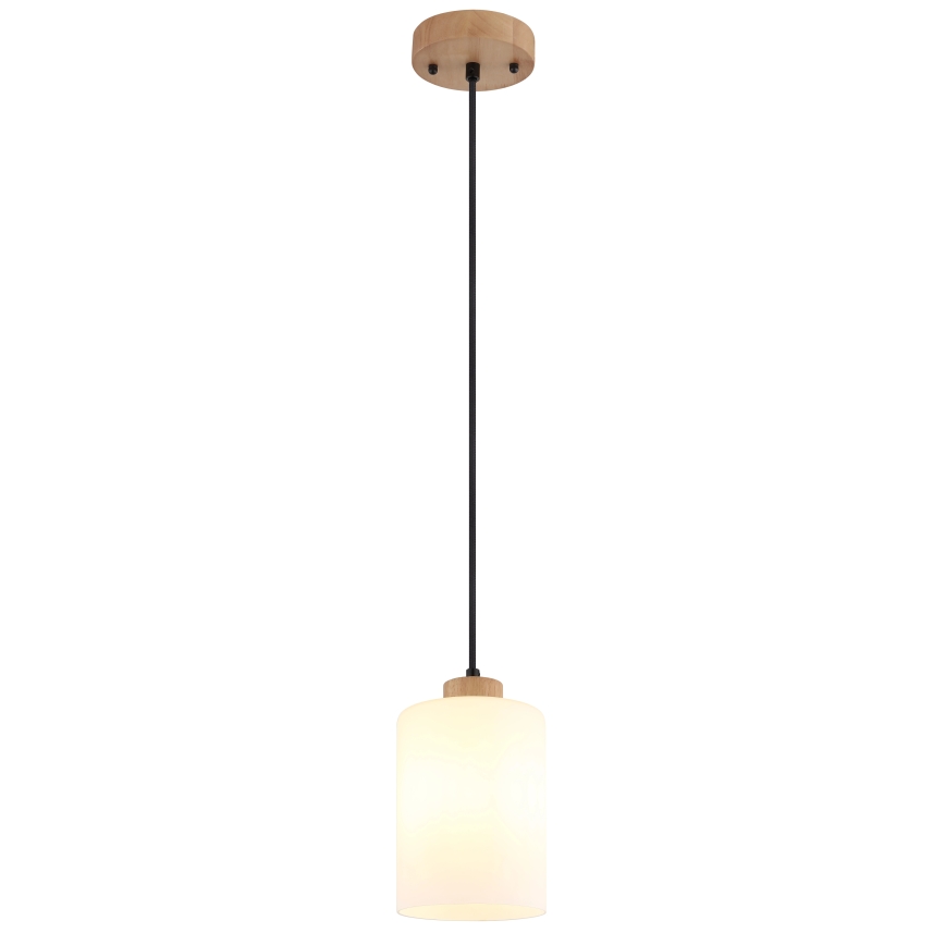 Globo - Hanglamp aan kabel 1xE27/60W/230V eik/wit