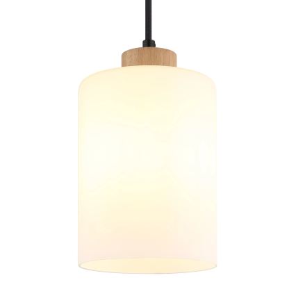 Globo - Hanglamp aan kabel 1xE27/60W/230V eik/wit