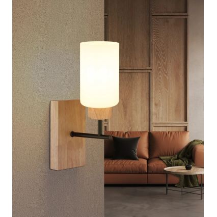 Globo - Wandlamp 1xE27/60W/230V eiken/wit