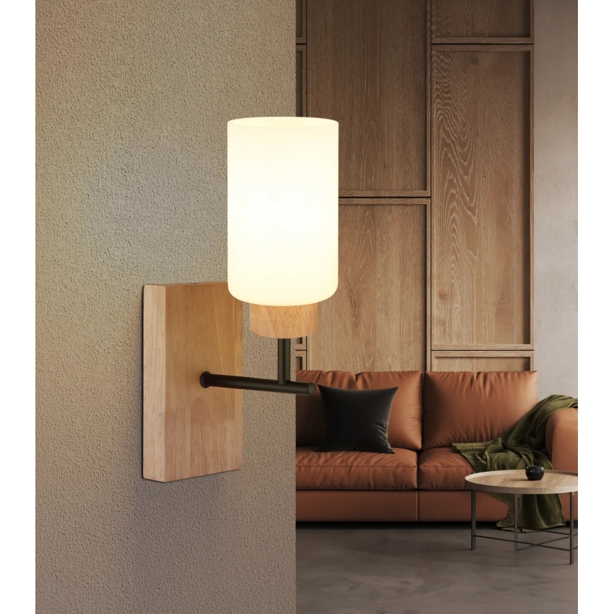 Globo - Wandlamp 1xE27/60W/230V eiken/wit