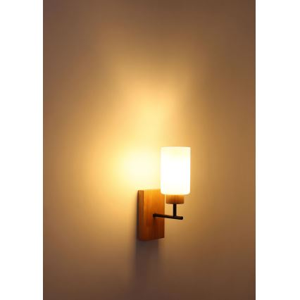 Globo - Wandlamp 1xE27/60W/230V eiken/wit