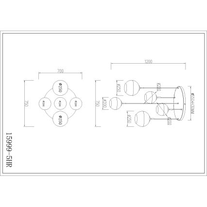 Globo - Hanglamp aan kabel 5xE27/60W/230V