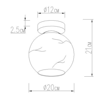Globo - Plafondlamp 1xE27/60W/230V Ø 20 cm