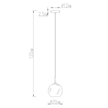 Globo - Hanglamp met kabel 1xE27/60W/230V Ø 20 cm