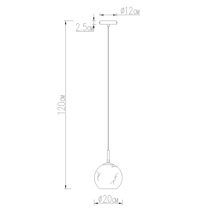 Globo - Hanglamp met kabel 1xE27/60W/230V Ø 20 cm
