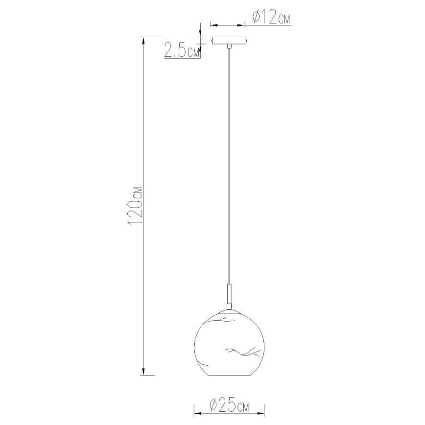 Globo - Hanglamp met kabel 1xE27/60W/230V diam. 25 cm