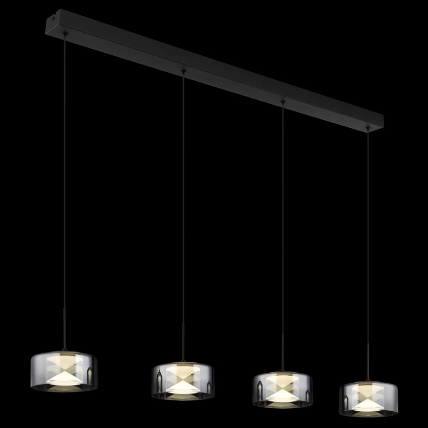 Globo - LED-hanglamp aan kabel LED/24W/230V zwart/rookglas