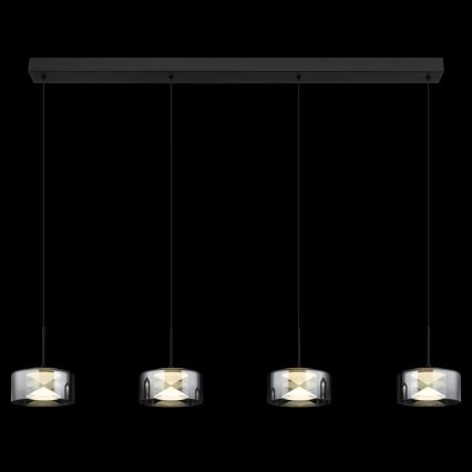 Globo - LED-hanglamp aan kabel LED/24W/230V zwart/rookglas