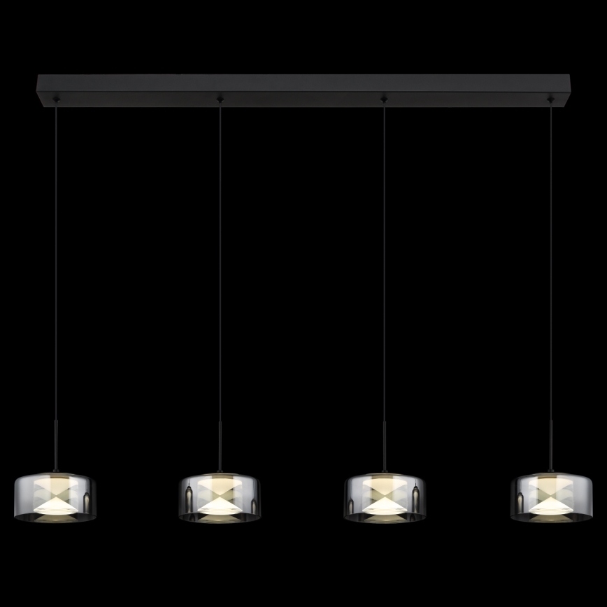 Globo - LED-hanglamp aan kabel LED/24W/230V zwart/rookglas