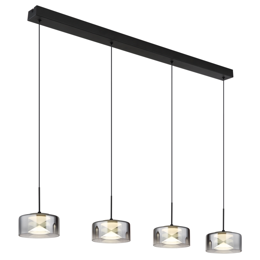 Globo - LED-hanglamp aan kabel LED/24W/230V zwart/rookglas