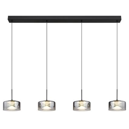 Globo - LED-hanglamp aan kabel LED/24W/230V zwart/rookglas