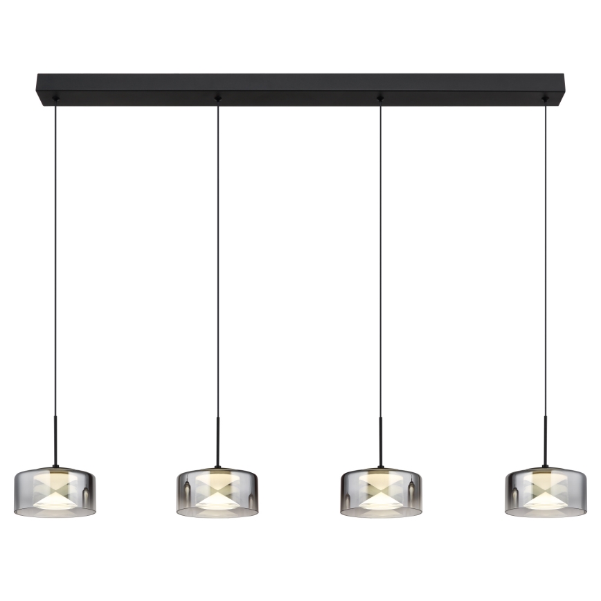 Globo - LED-hanglamp aan kabel LED/24W/230V zwart/rookglas