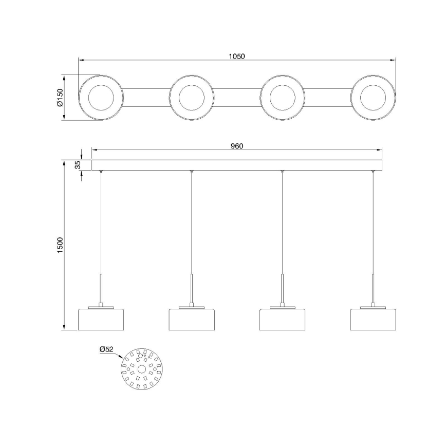 Globo - LED-hanglamp aan kabel LED/24W/230V zwart/rookglas