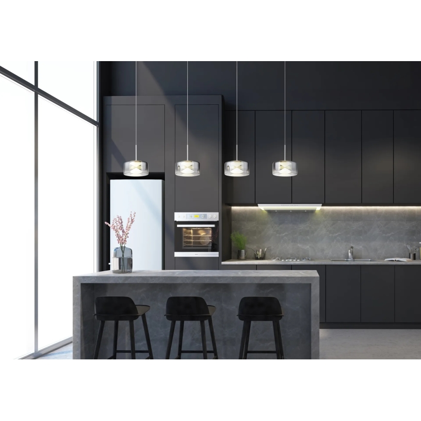 Globo - LED-hanglamp aan kabel LED/24W/230V wit/rookglas