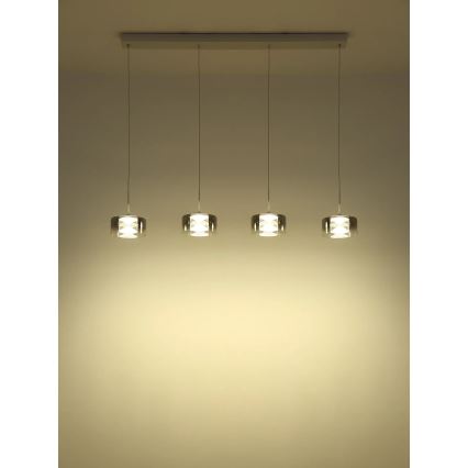 Globo - LED-hanglamp aan kabel LED/24W/230V wit/rookglas