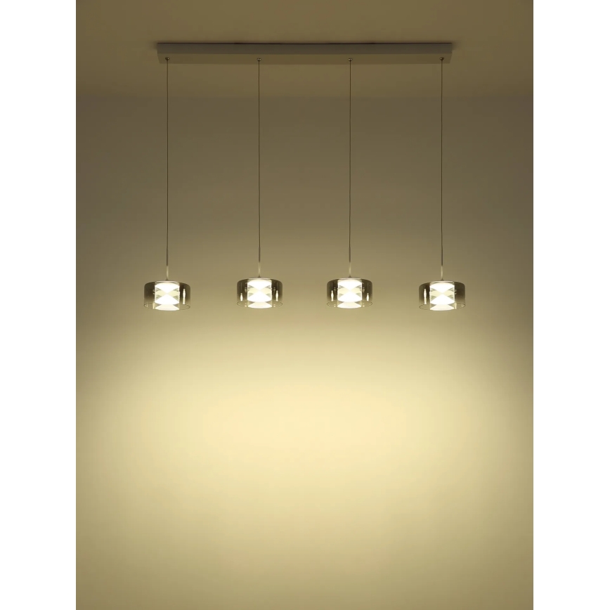 Globo - LED-hanglamp aan kabel LED/24W/230V wit/rookglas