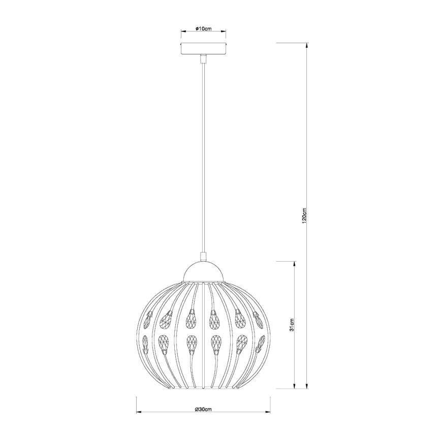 Globo - Pendellamp aan kabel 1xE27/60W/230V Ø 30 cm