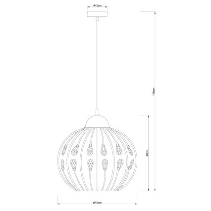 Globo - Hanglamp met kabel 1xE27/60W/230V Ø 40 cm
