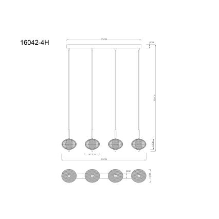 Globo - LED Hanglamp aan een koord 4xLED/5,75W/230V 3000/4500/6500K