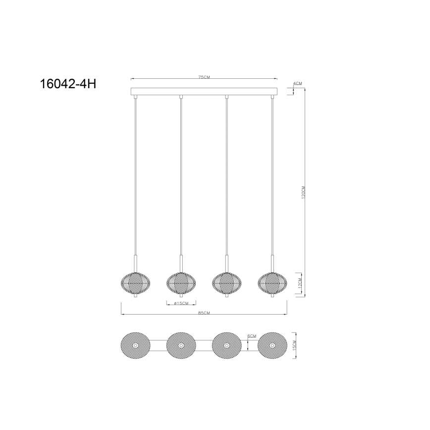 Globo - LED Hanglamp aan een koord 4xLED/5,75W/230V 3000/4500/6500K