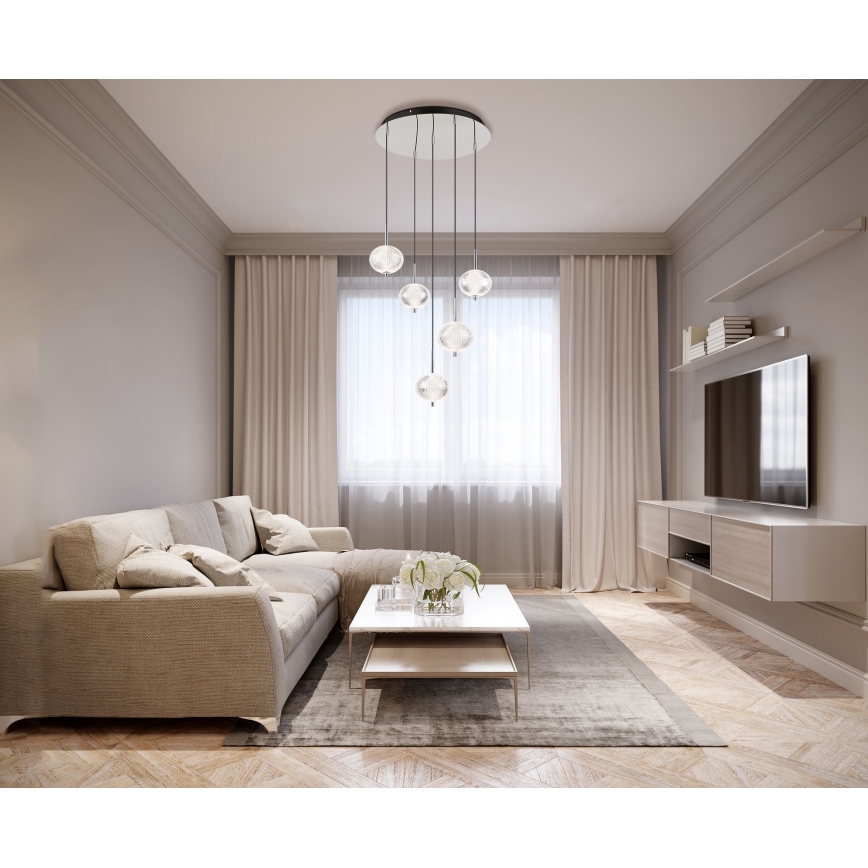 Globo - LED Hanglamp aan een koord 5xLED/6,6W/230V 3000/4500/6500K