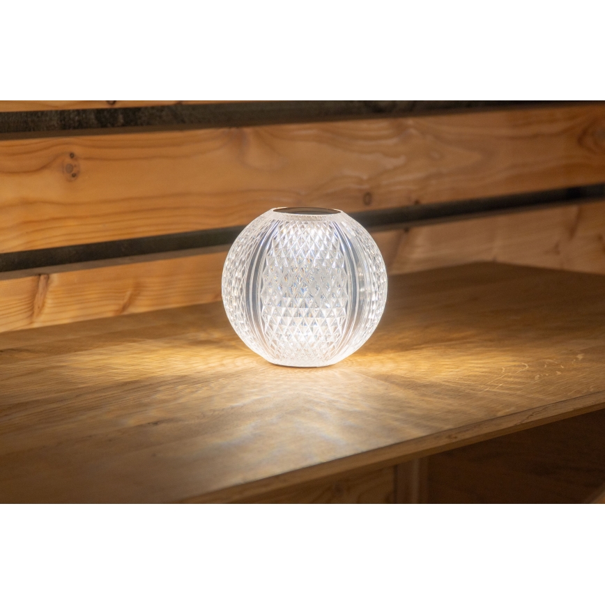 Globo - Dimbaar LED touch tafellampje LED/2W/5V 1200 mAh USB doorzichtig