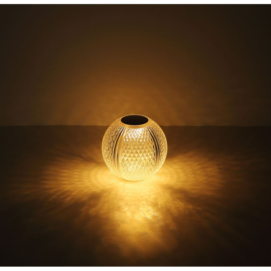 Globo - Dimbaar LED touch tafellampje LED/2W/5V 1200 mAh USB doorzichtig
