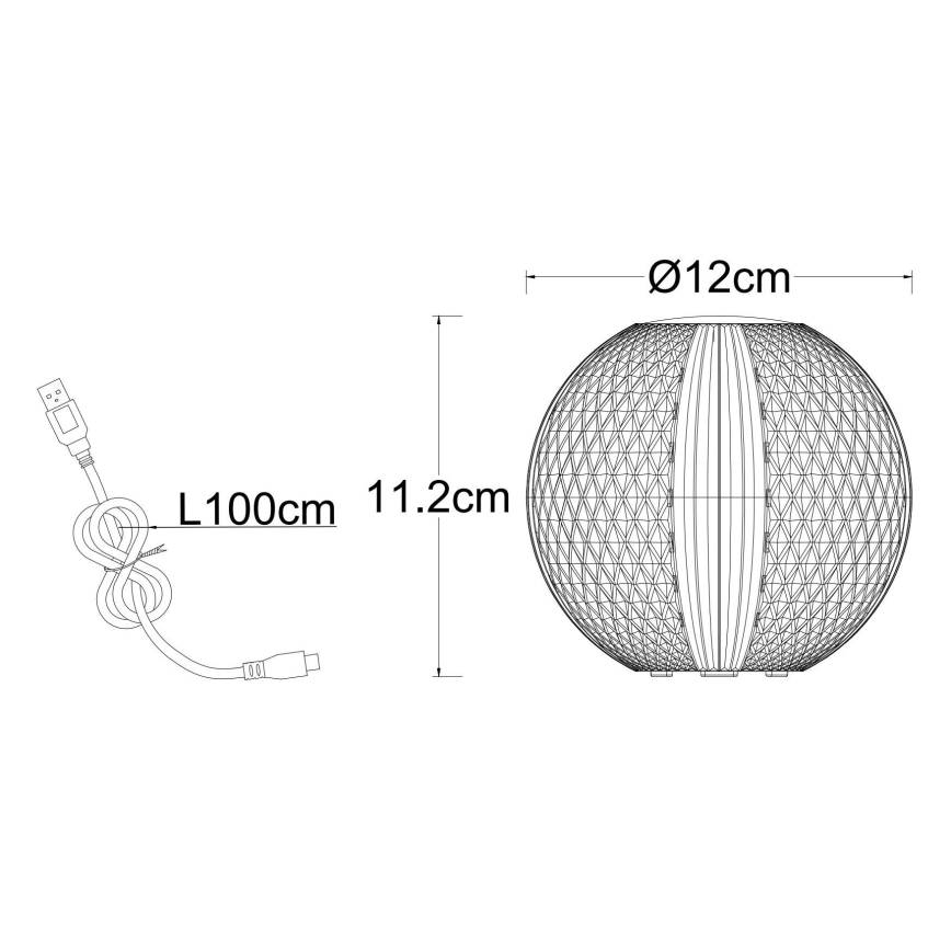 Globo - Dimbaar LED touch tafellampje LED/2W/5V 1200 mAh USB doorzichtig