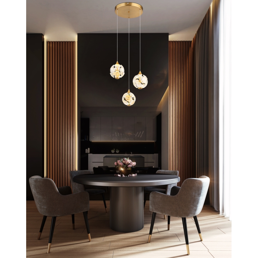 Globo - LED-hanglamp aan kabel LED/24W/230V 3000K goudkleurig