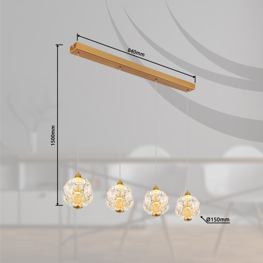 Globo - LED-hanglamp aan kabel LED/32W/230V 3000K goudkleurig