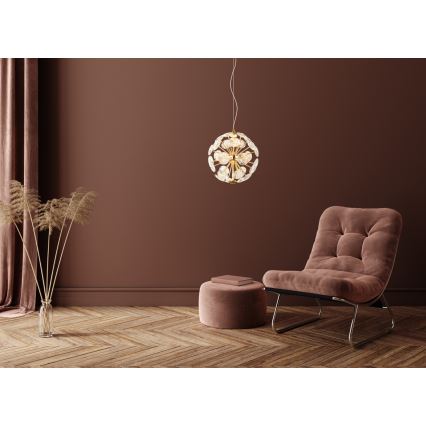 Globo - LED-kroonluchter aan kabel LED/12W/230V 3000K goudkleurig