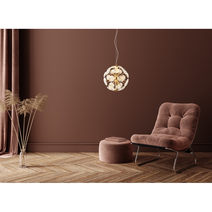 Globo - LED-kroonluchter aan kabel LED/12W/230V 3000K goudkleurig