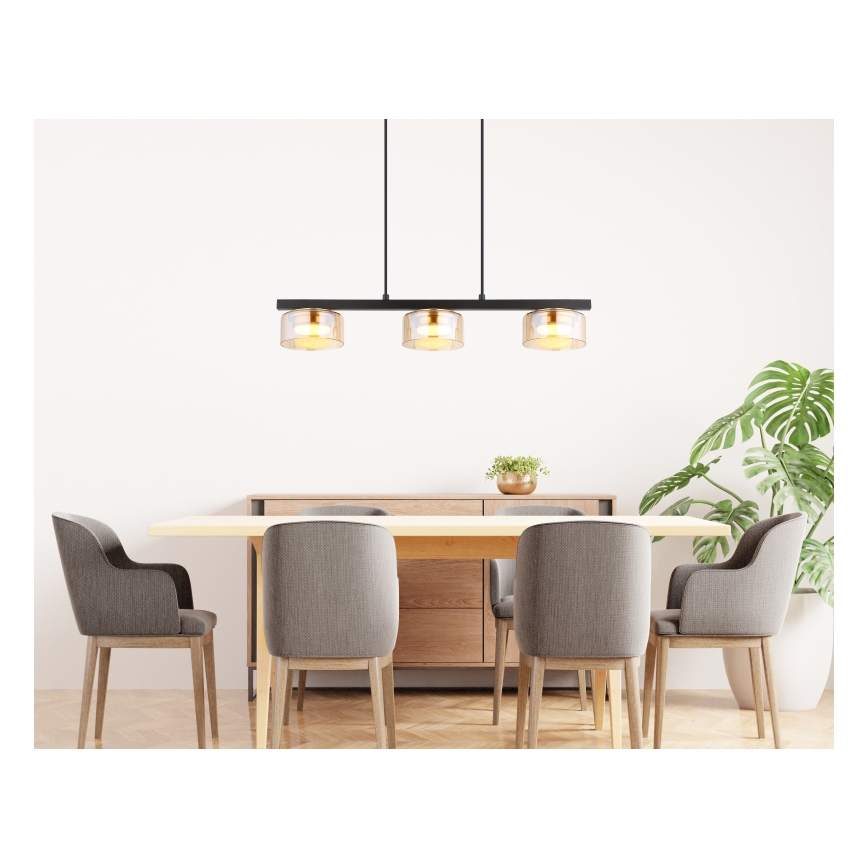 Globo - LED Hanglamp aan een koord 3xGX53/6W/230V gerookt/bruin