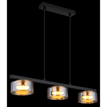Globo - LED Hanglamp aan een koord 3xGX53/6W/230V gerookt/bruin