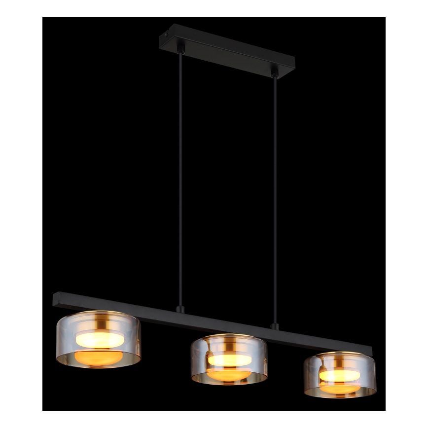 Globo - LED Hanglamp aan een koord 3xGX53/6W/230V gerookt/bruin
