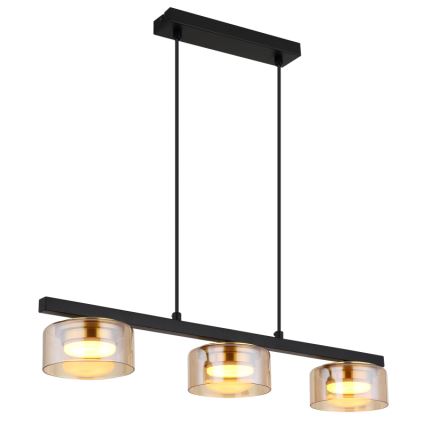 Globo - LED Hanglamp aan een koord 3xGX53/6W/230V gerookt/bruin